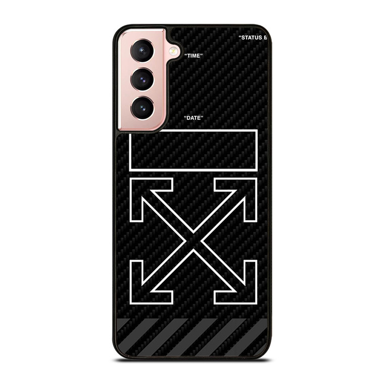 OFF WHITE BLACK CARBON Samsung Galaxy S21 Case
