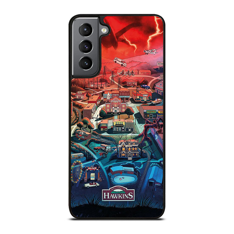 STRANGER THINGS WELCOME TO HAWKINS CARTOON Samsung Galaxy S21 Plus Case