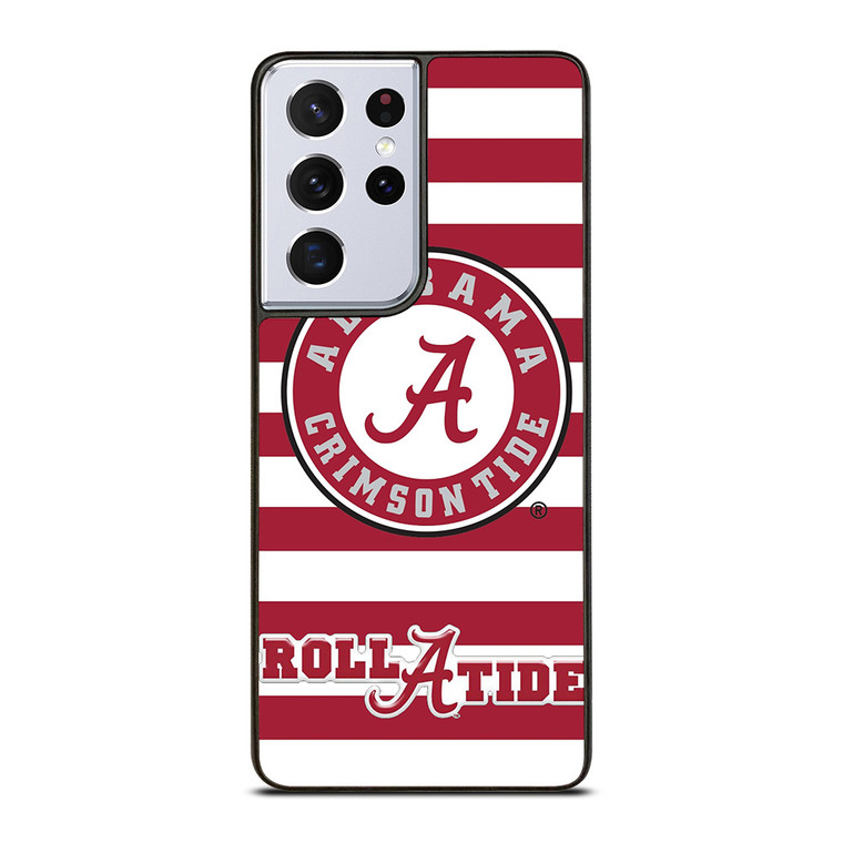 ALABAMA CRIMSON TIDE ROLL A TIDE STRIPE LOGO Samsung Galaxy S21 Ultra Case