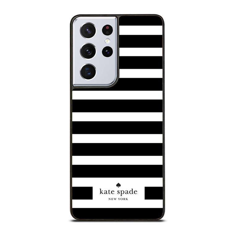 KATE SPADE NEW YORK BLACK WHITE STRIPES Samsung Galaxy S21 Ultra Case