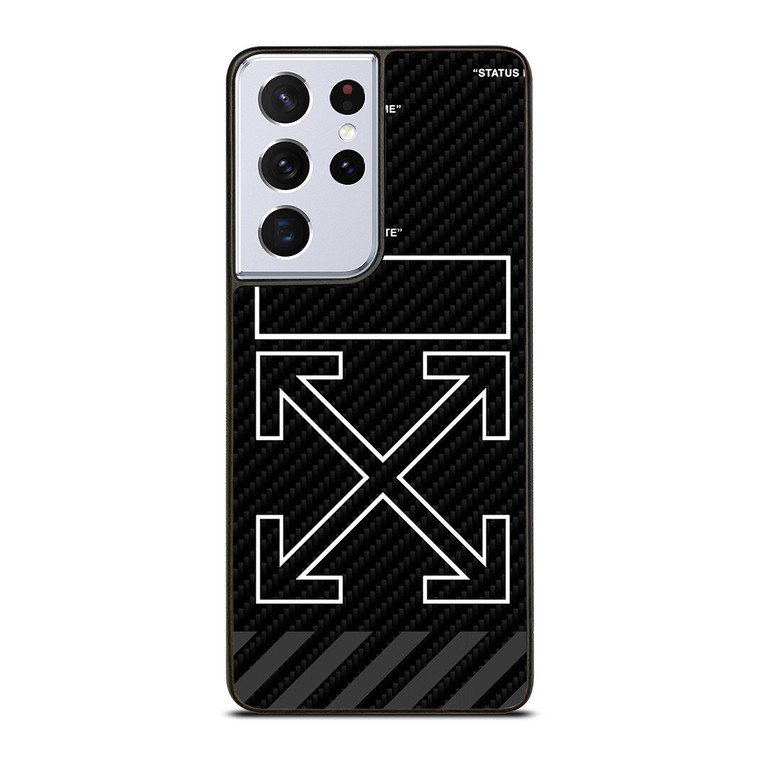 OFF WHITE BLACK CARBON Samsung Galaxy S21 Ultra Case OFF WHITE BLACK CARBON Samsung Galaxy S21 Ultra Case