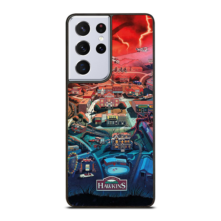 STRANGER THINGS WELCOME TO HAWKINS CARTOON Samsung Galaxy S21 Ultra Case