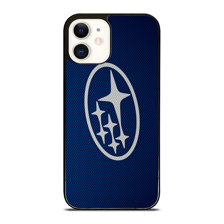 SUBARU LOGO BLUE CARBON iPhone 12 Case SUBARU LOGO BLUE CARBON iPhone 12 Case