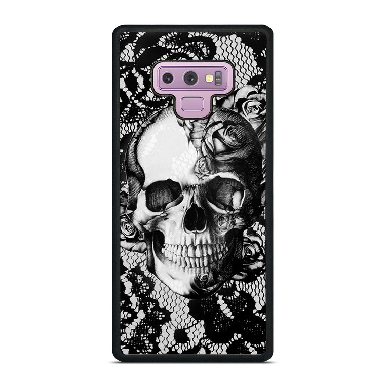SKULL ON BLACK LACE Samsung Galaxy Note 9 Case