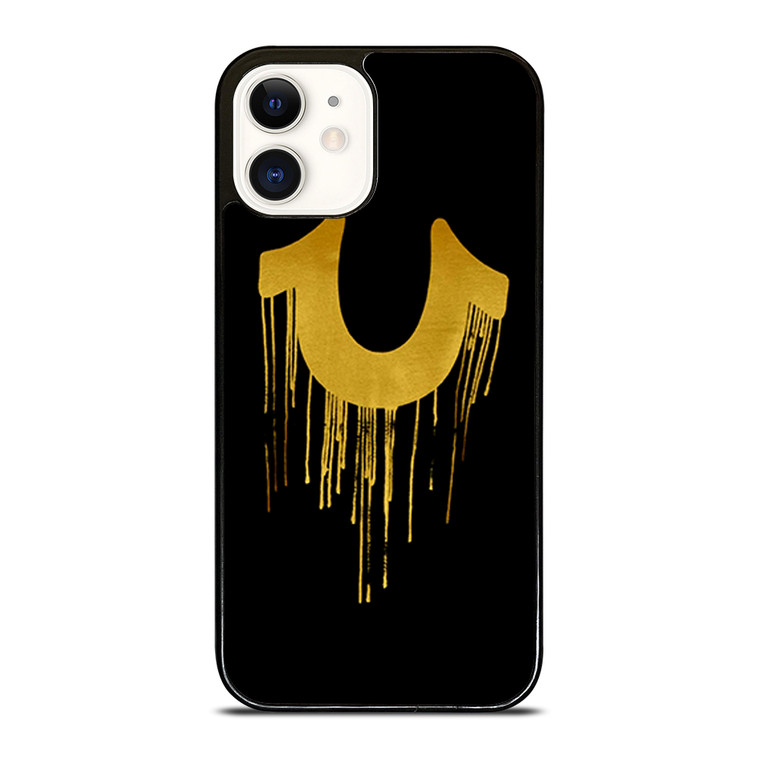 TRUE RELIGION GOLD BLACK LOGO iPhone 12 Case