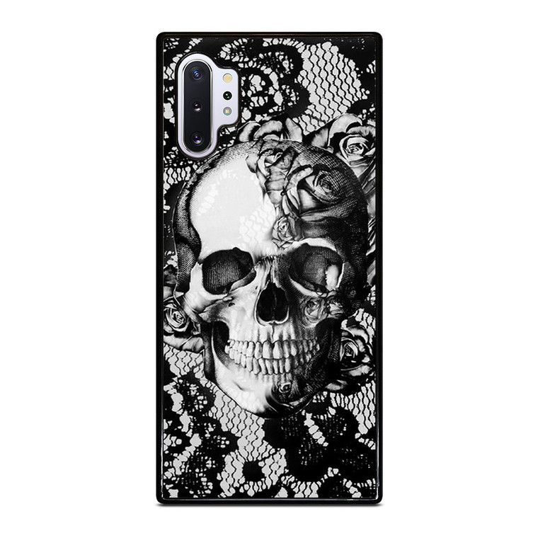 SKULL ON BLACK LACE Samsung Galaxy Note 10 Plus Case