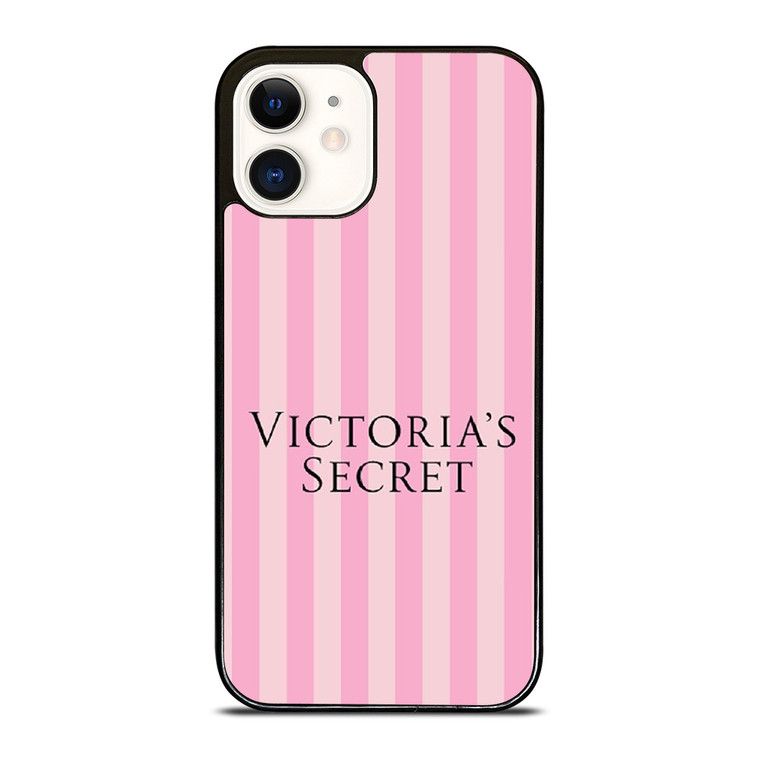 VICTORIA'S SECRET LOGO PINK STRIPE iPhone 12 Case