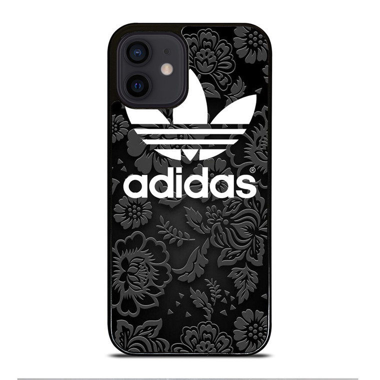 ADIDAS LOGO BLACK FLORAL iPhone 12 Mini Case