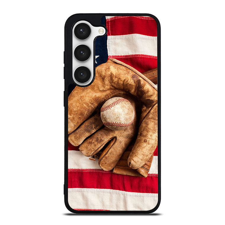 BASEBALL GLOVE AMERICAN FLAG Samsung Galaxy S23 Case