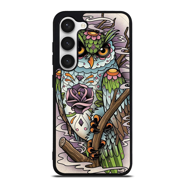 SUGAR SKULL OWL TATTO LOGO Samsung Galaxy S23 Case