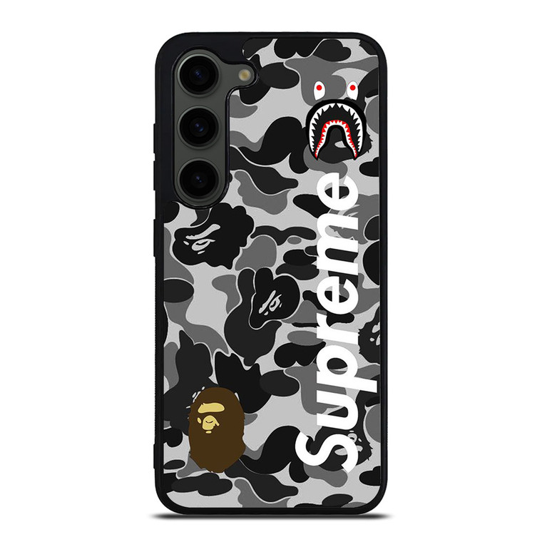 BAPE CAMO SHARK LOGO X SUPREME Samsung Galaxy S23 Plus Case