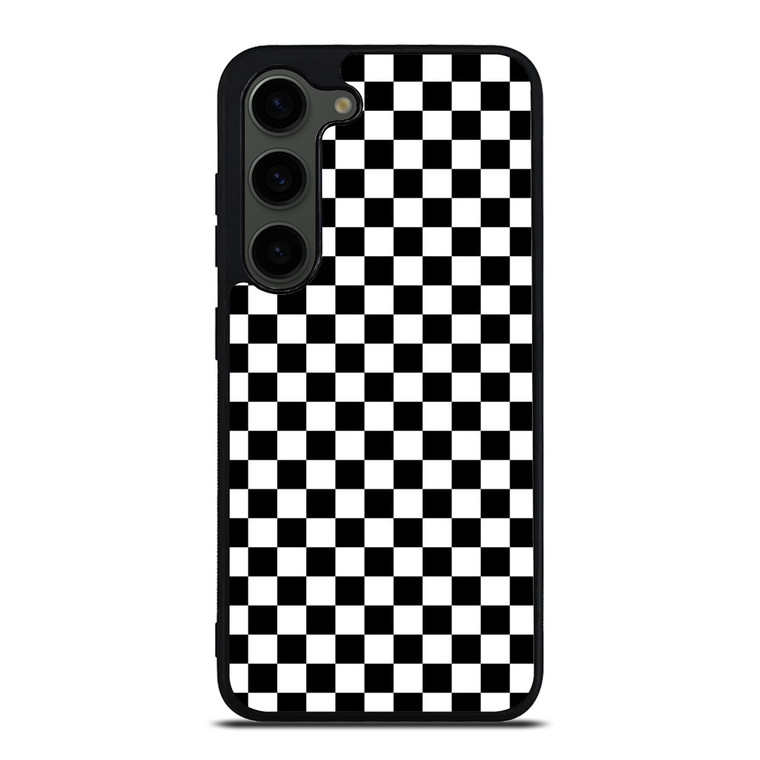 BLACK WHITE CHECKERED Samsung Galaxy S23 Plus Case