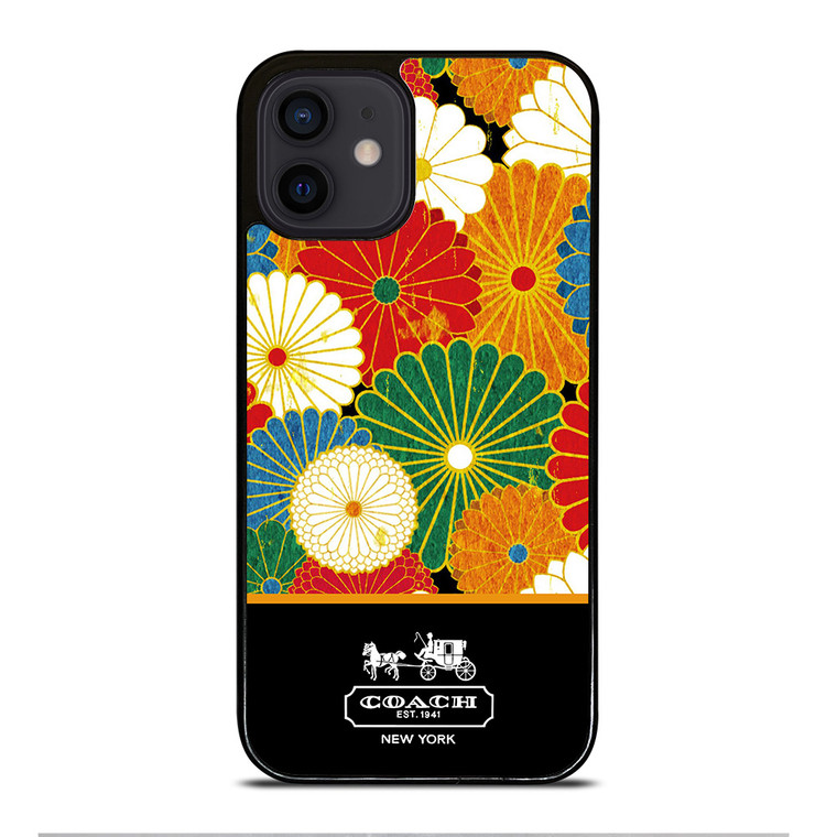 COACH NEW YORK COLORFUL FLORAL LOGO iPhone 12 Mini Case