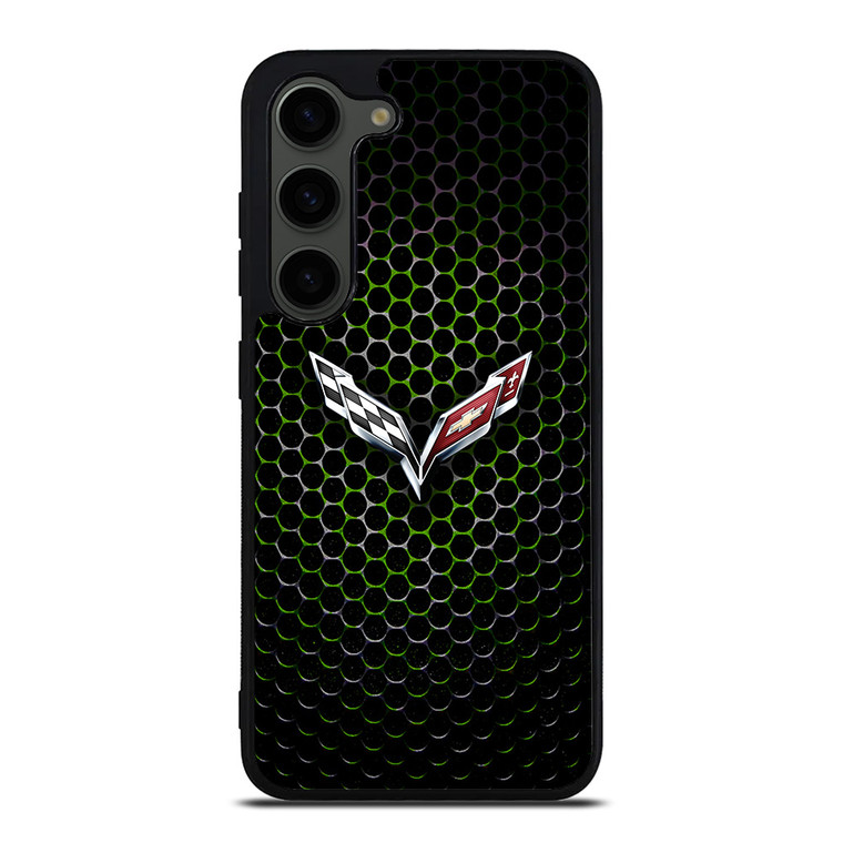 CORVETTE LOGO GREEN METAL Samsung Galaxy S23 Plus Case