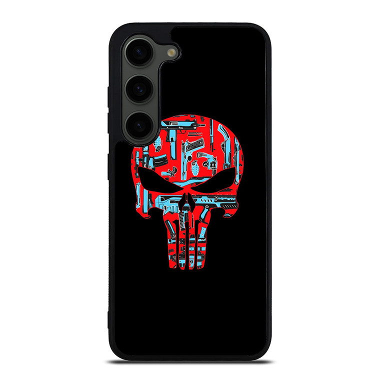 THE PUNISHER SKULL RED BLUE ARTWORK Samsung Galaxy S23 Plus Case
