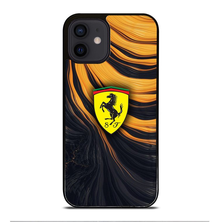 FERRARI LOGO YELLOW LIQUID iPhone 12 Mini Case