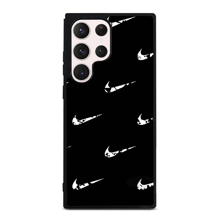 BLACK NIKE LOGO PATTERN Samsung Galaxy S23 Ultra Case