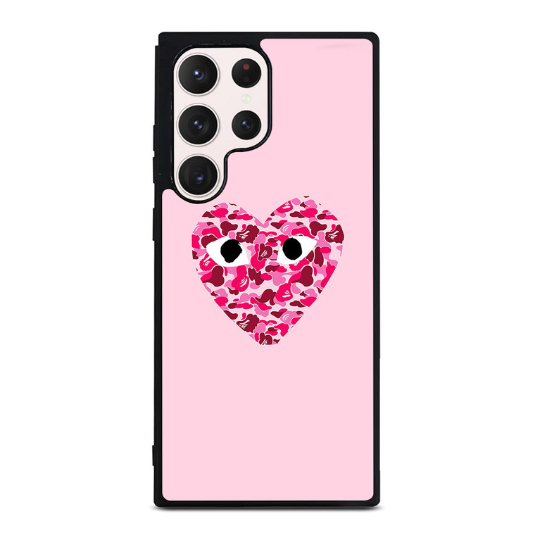 COMME DES GARCONS BAPE LOGO PINK Samsung Galaxy S23 Ultra Case
