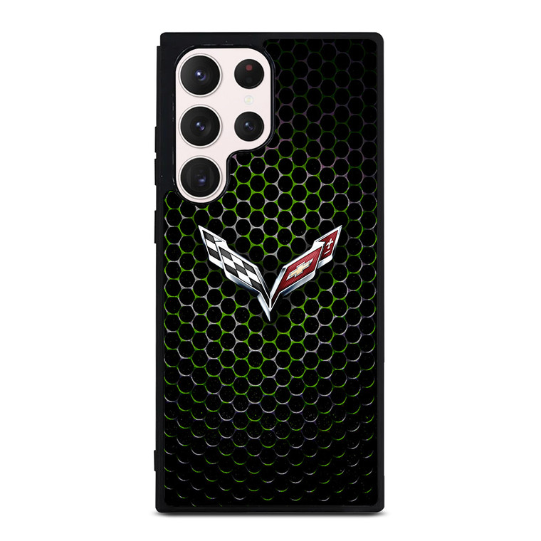 CORVETTE LOGO GREEN METAL Samsung Galaxy S23 Ultra Case