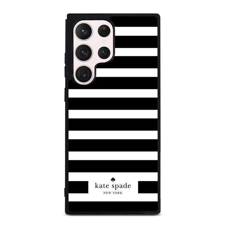 KATE SPADE NEW YORK BLACK WHITE STRIPES Samsung Galaxy S23 Ultra Case