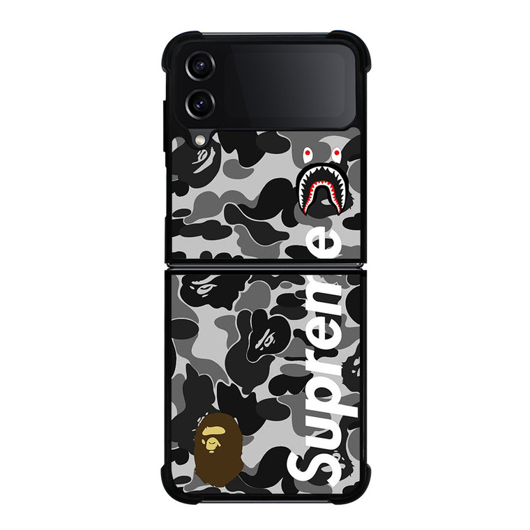 BAPE CAMO SHARK LOGO X SUPREME Samsung Galaxy Z FLip4 5G Case Cover BAPE CAMO SHARK LOGO X SUPREME Samsung Galaxy Z FLip4 5G Case Cover
