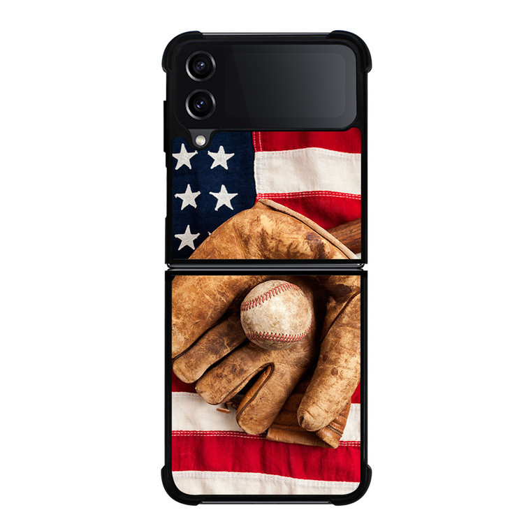 BASEBALL GLOVE AMERICAN FLAG Samsung Galaxy Z FLip4 5G Case Cover
