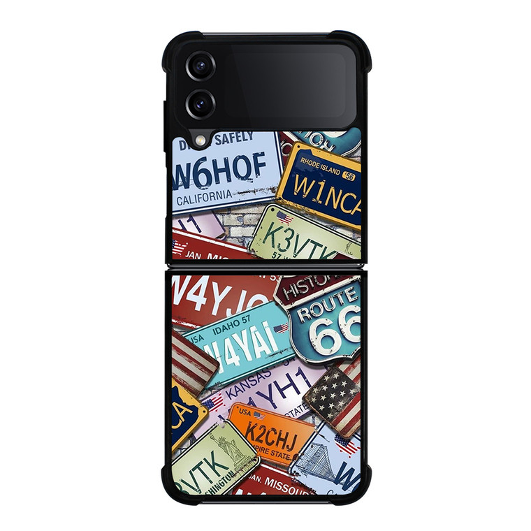 HISTORICAL ROUTE 66 NUMBER PLATE Samsung Galaxy Z FLip4 5G Case Cover HISTORICAL ROUTE 66 NUMBER PLATE Samsung Galaxy Z FLip4 5G Case Cover