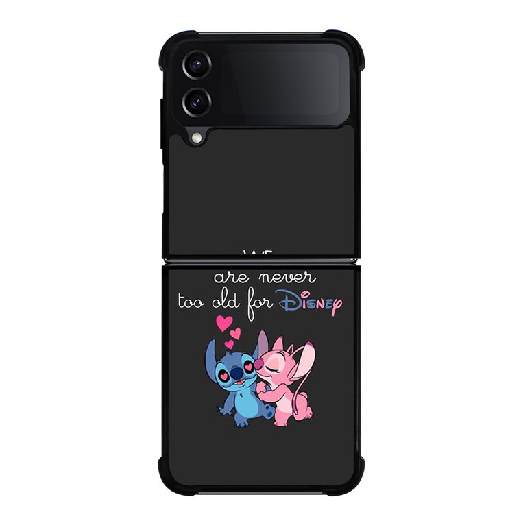 LILO AND STITCH QUOTES DISNEY NEVER TOO OLD Samsung Galaxy Z FLip4 5G Case Cover LILO AND STITCH QUOTES DISNEY NEVER TOO OLD Samsung Galaxy Z FLip4 5G Case Cover