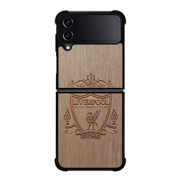 LIVERPOOL FC FOOTBALL CLUB WOODEN LOGO Samsung Galaxy Z FLip4 5G Case Cover