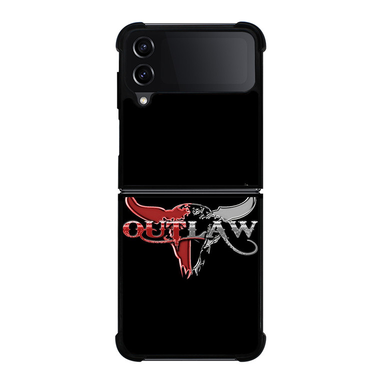 OUTLAW LOGO RED SILVER METAL Samsung Galaxy Z FLip4 5G Case Cover