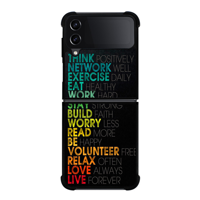 QUOTE INSPIRATIONAL THINK POSITIVELY Samsung Galaxy Z FLip4 5G Case Cover