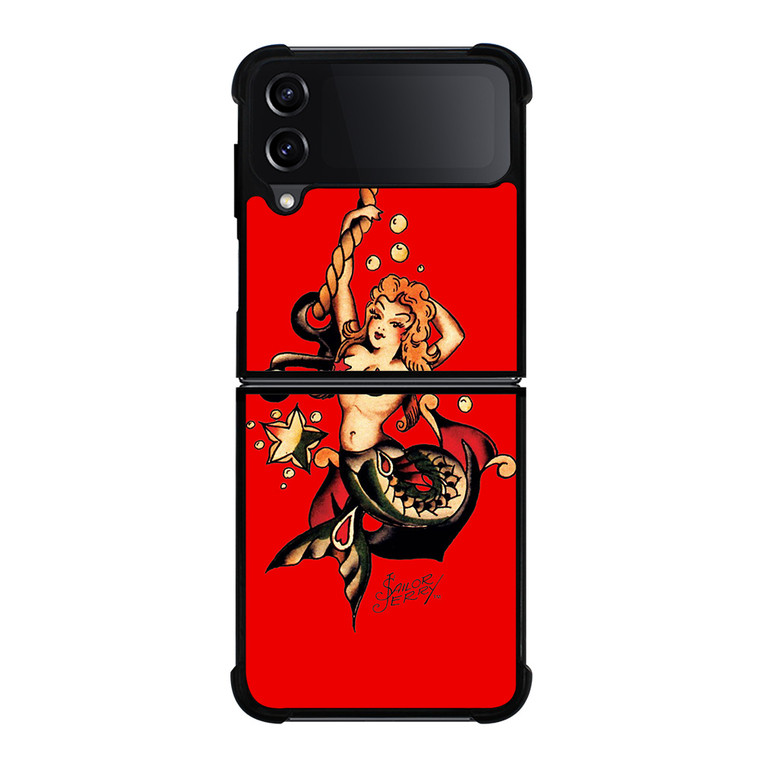 SAILOR JERRY MERMAID TATTOO Samsung Galaxy Z FLip4 5G Case Cover SAILOR JERRY MERMAID TATTOO Samsung Galaxy Z FLip4 5G Case Cover