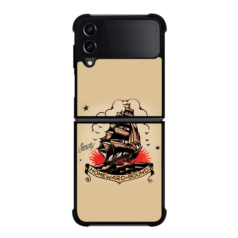 SAILOR JERRY TATTOO HOMEWARD BOUND Samsung Galaxy Z FLip4 5G Case Cover SAILOR JERRY TATTOO HOMEWARD BOUND Samsung Galaxy Z FLip4 5G Case Cover