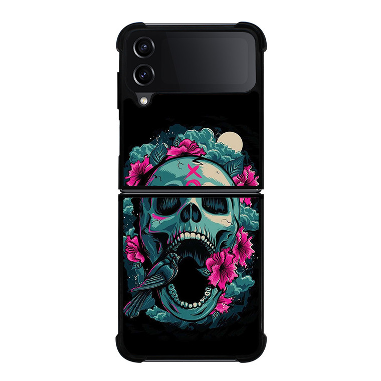 SUGAR SKULL FLOWERS TATTOO Samsung Galaxy Z FLip4 5G Case Cover SUGAR SKULL FLOWERS TATTOO Samsung Galaxy Z FLip4 5G Case Cover
