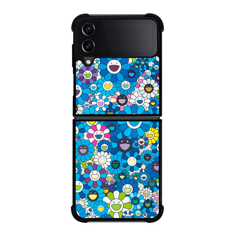 TAKASHI MURAKAMI BLUE FLOWERS Samsung Galaxy Z FLip4 5G Case Cover