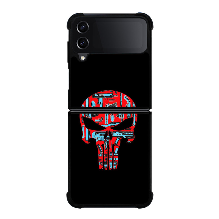 THE PUNISHER SKULL RED BLUE ARTWORK Samsung Galaxy Z FLip4 5G Case Cover