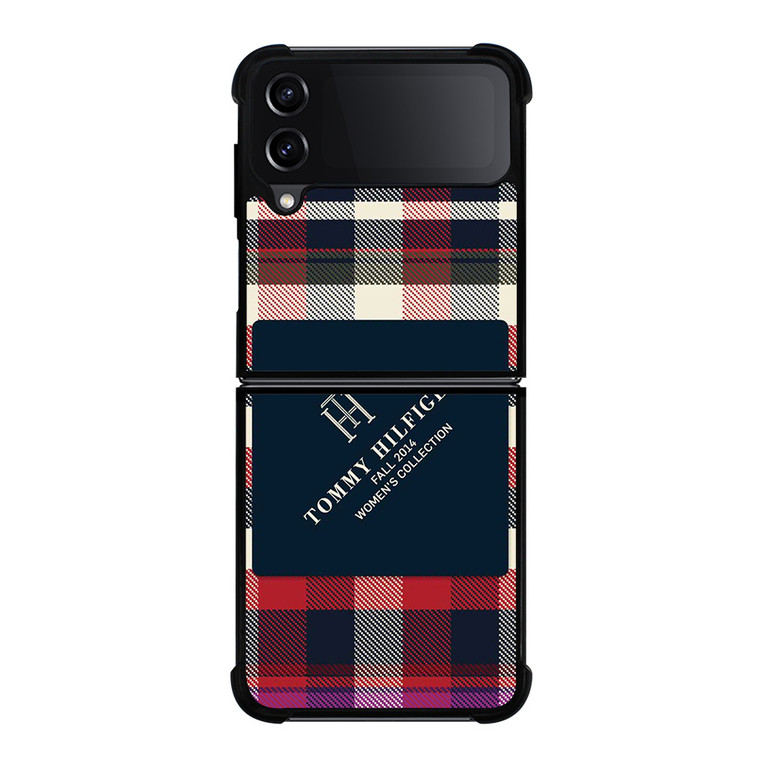 TOMMY HILFIGER RED BLACK PATTERN Samsung Galaxy Z FLip4 5G Case Cover