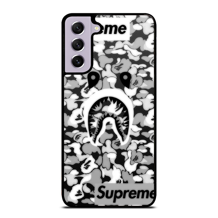 BAPE SHARK LOGO SUPREME BLACK WHITE Samsung Galaxy S21 FE Case