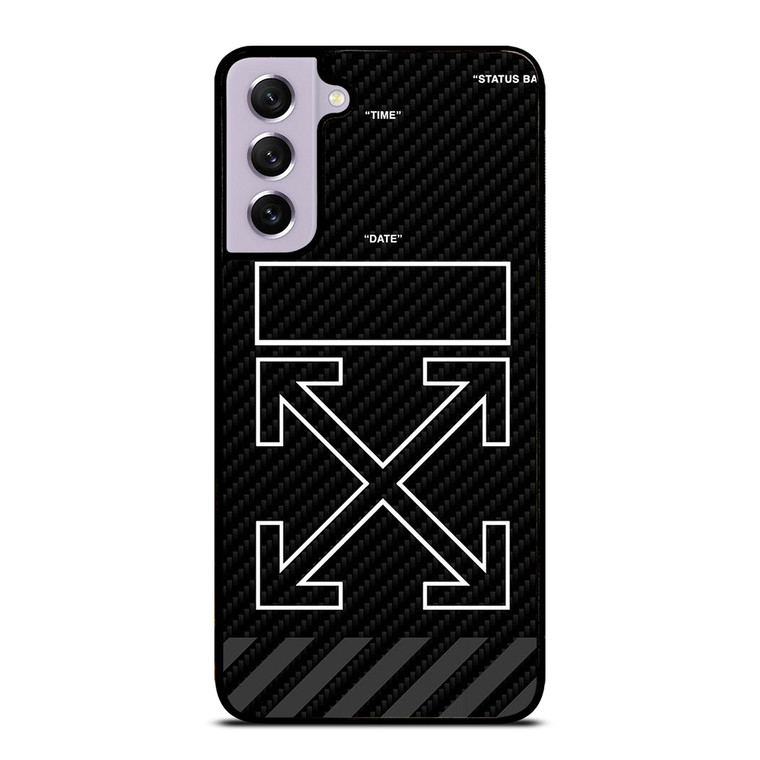 OFF WHITE BLACK CARBON Samsung Galaxy S21 FE Case