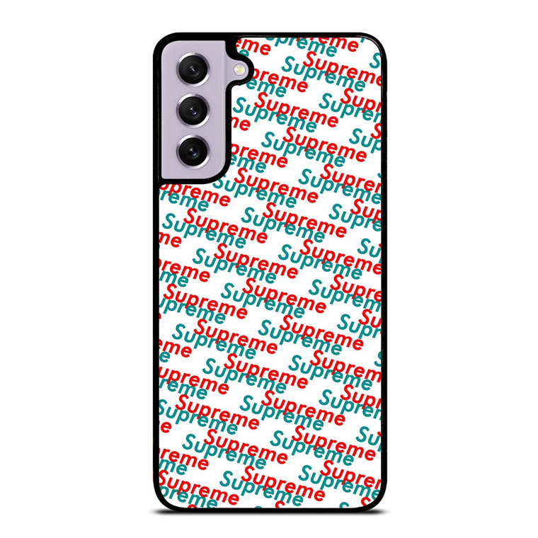 SUPREME RED BLUE PATTERN Samsung Galaxy S21 FE Case