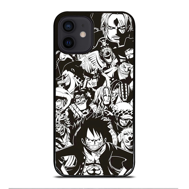 ONE PIECE CHARACTER BLACK WHITE iPhone 12 Mini Case