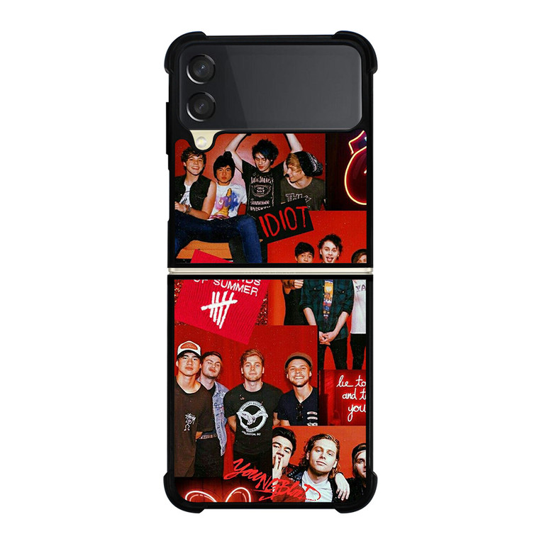 5 SECONDS OF SUMMER RED COLLAGE Samsung Galaxy Z FLip 3 5G Case Cover