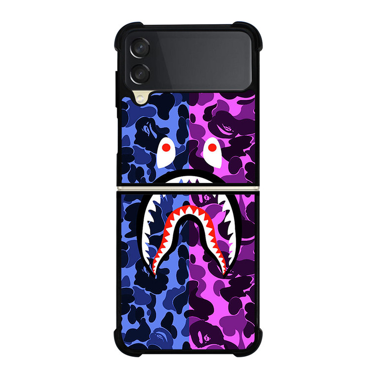 BAPE SHARK LOGO BLUE VIOLET Samsung Galaxy Z FLip 3 5G Case Cover