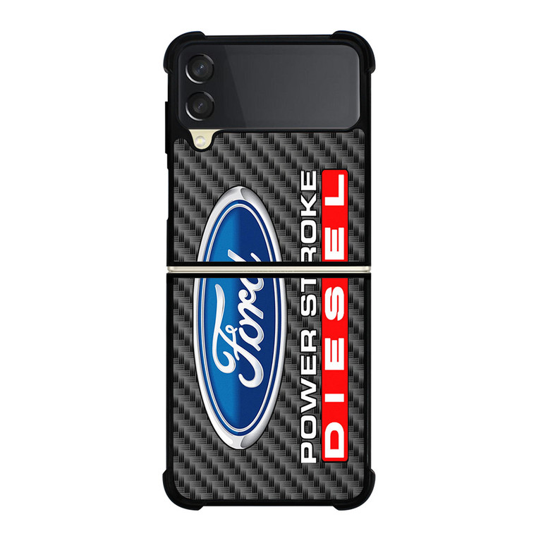 CARBON ORD POWERSTROKE DIESEL LOGO Samsung Galaxy Z FLip 3 5G Case Cover