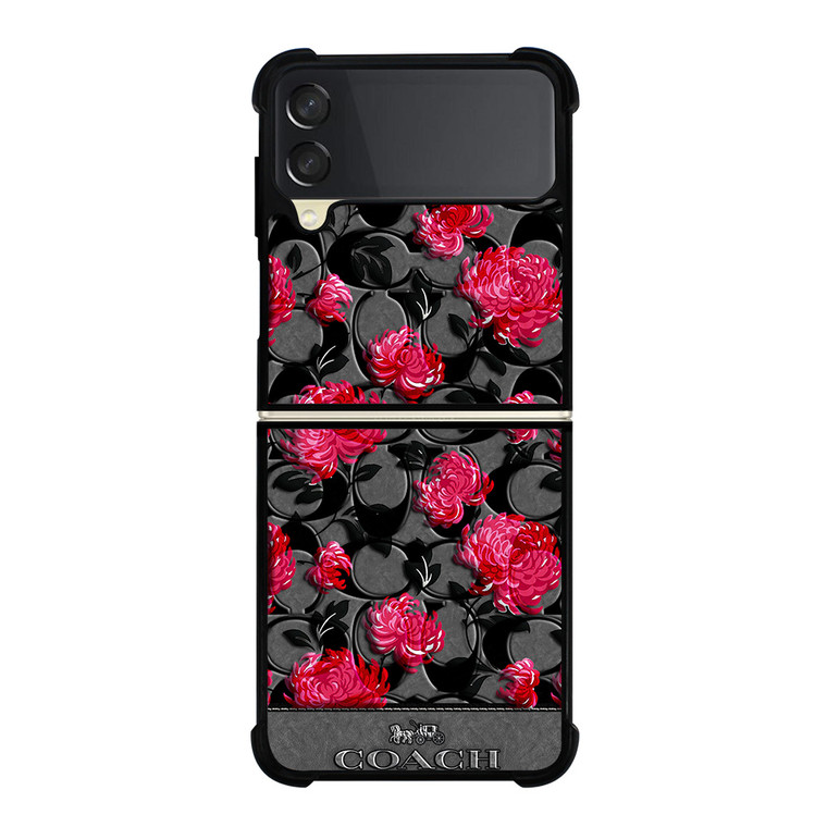 COACH NEW YORK FLOWER 3 Samsung Galaxy Z FLip 3 5G Case Cover