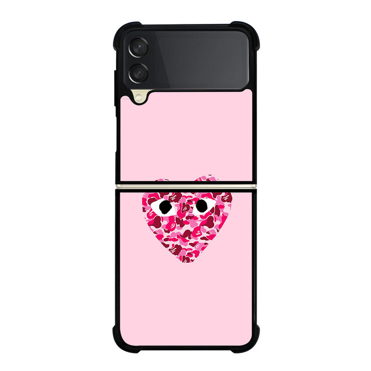 COMME DES GARCONS BAPE LOGO PINK Samsung Galaxy Z FLip 3 5G Case Cover COMME DES GARCONS BAPE LOGO PINK Samsung Galaxy Z FLip 3 5G Case Cover