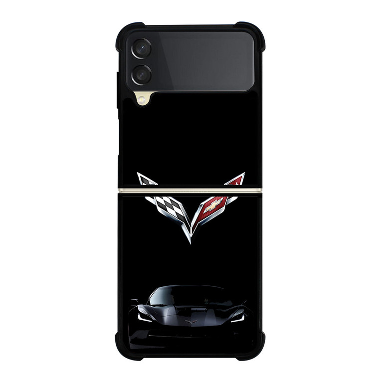 CORVETTE CAR LOGO BLACK Samsung Galaxy Z FLip 3 5G Case Cover