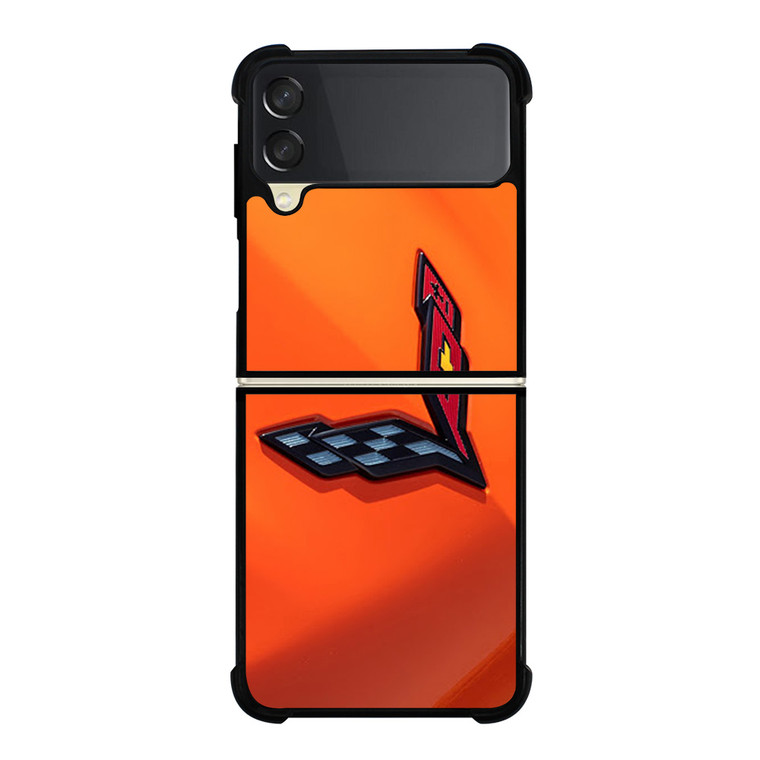 CORVETTE ORANGE LOGO Samsung Galaxy Z FLip 3 5G Case Cover