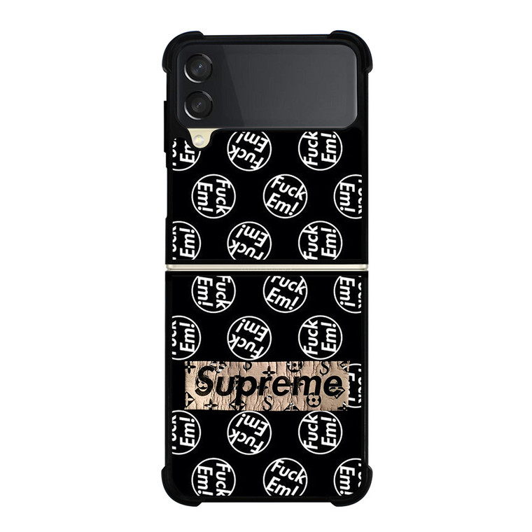 FUCK'EM X SUPREME Samsung Galaxy Z FLip 3 5G Case Cover FUCK'EM X SUPREME Samsung Galaxy Z FLip 3 5G Case Cover