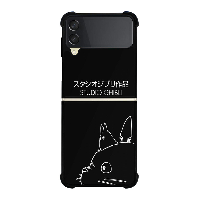 GHIBI STUDIO TOTORU SIMPLE BLACK Samsung Galaxy Z FLip 3 5G Case Cover